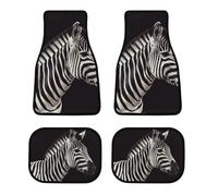 Animal Zebra - Set di 4 tappetini per auto, impermeabili, anteriori e posteriori, con retro in gomma antiscivolo, universali, adatti per auto, camion, furgoni, SUV