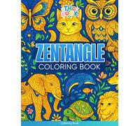 Animal Zentangle Spiral Bound Coloring Book For Adults