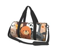 Animal Zoo Borsone da viaggio con panda in stile cartone animato, borsa da palestra per uomini e donne, borsone sportivo, bagaglio a mano per viaggi di fine settimana, lavoro, campeggio