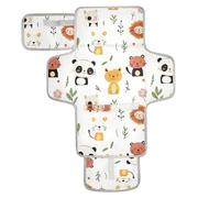 Animal Zoo Leaf Beige Riutilizzabili Fasciatoio Pad per Bambino con Tasca in Tessuto Pannolino Fasciatoio Pad Viaggio per Ragazza & Ragazzo cambiador de pa?ales para Bebes