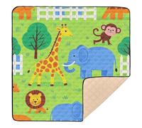 Animal Zoo - Tappetino da gioco per bambini, in morbida schiuma, per interni ed esterni, pieghevole, in un unico pezzo, per neonati, neonati, bambini, 127 x 127 cm