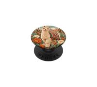 Animale alpaca del deserto rosso e verde acqua PopSockets PopGrip Adesivo