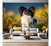 Animale Carta da Parati Panoramica Papillon domestico Foto Wallpaper Poster Gigante Design 300 x 210 cm Murale Decor della Parete Soggiorno Camera da Letto Carta da Parati Muro