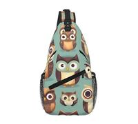 Animale Cartoon Gufi Carino Sling Borsa Petto Per Gli Uomini E Le Donne Piccola Borsa A Tracolla Impermeabile Mini Crossbody Daypack Per Escursionismo