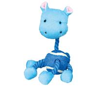 Animale con pallina da tennis e corda 16 cm assortito