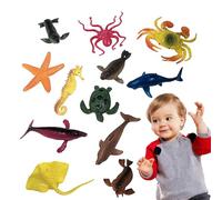 Animale di creatura, giocattolo da bagno realistico a forma di statuetta di mare, realistico, 12 pezzi, giocattoli animali figurine giocattoli - giocattoli da bagno giocattoli di apprendimento sub per