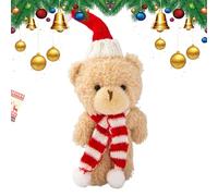 Animale di 'orso di Natale, peluche 'orso di Natale | Orso bianco marrone peluche natalizio - Toppers per torta ripieni di di da 6,3 pollici Decorazioni per la casa per caminetto da scrivania