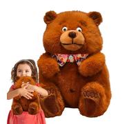 Animale di peluche di orso, peluche all'orso,Peluga animale di orso marrone | Dormendo la bambola da cartone animato per bambini, morbido compagno coccoloso per la scrivania della casa casa soggiorno