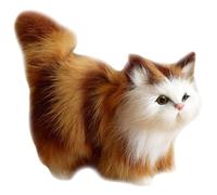 Animale di peluche gatto realistico 4.7x2.4x4.7 '' Hollow Inside Cute Realistic Cat Facile da pulire falso realistico per arredamento per la casa, oggetti di scena e regali di vita gialla come la vit