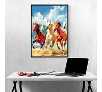 Animale Diamond Painting Cavallo Diamond Painting Kit Completo Pittura Diamante Quadri Con Perline, DIY Pittura Diamante Adulti Strass Kit Punto Croce, Decorazioni, Regalo Donna 60 x 80cm PJY9 6-2