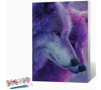 Animale Dipingere Con I Numeri Adulti Lupo Quadri Da Dipingere Numerati, Hobby Creativi Adulti Principianti DIY Paint By Numbers Kits Con Vernici E Pennelli, Regalo 30 x 40 cm Senza Cornice -LKF0784IO