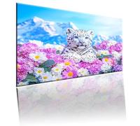 Animale Dipingi con i Numeri per Adulti, Paint by Numbers Leopardo, Kit Pittura Adulti con Vernici e Pennelli, Kit di Pittura Acrilica Fai-da-Te, Decora Casa Regalo, 20x30cm Senza Cornice 2w-517