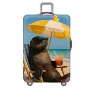 Animale Divertente Copri Valigia,Gatto Cane Mare Spiaggia Coprivaligia Valigie Da 18 A 32 Pollici,Antigraffio,Antipolvere Protezione Elastica Per Bagagli Per Viaggi Di Vacanza (Color 6,M(22-24inch))