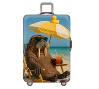 Animale Divertente Copri Valigia,Gatto Cane Mare Spiaggia Coprivaligia Valigie Da 18 A 32 Pollici,Antigraffio,Antipolvere Protezione Elastica Per Bagagli Per Viaggi Di Vacanza (Color 2,L(25-28inch))
