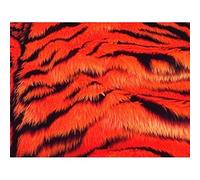 Animale Divertente Pelliccia Finta Tessuto Arancione - Tango Tigre - Arancione, 1Mtr - 150cmx100cm