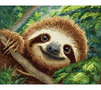 Animale Diy Kit Per Fare Tappeti A Mano Bradipo Dei Cartoni Animati Kit Per La Realizzazione Di Tappeti Con Gancio Fai Da Te Per Principianti，Arazzo All'Uncinetto Non Finito，Ricamo，T 100x140cm