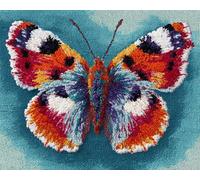 animale DIY rug Latch Hook Kits,Una bellissima farfalla,Handmade Hanging Carpet Embroidery Making Kits,Home Decoration Rug for Adults And Beginners,52x38cm