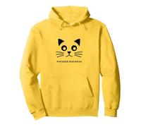 Animale Domestico felino con Logo Whisker Business Felpa con Cappuccio, Unisex per Adulti, Limone, L