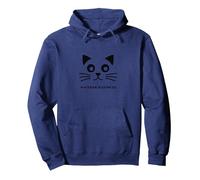 Animale Domestico felino con Logo Whisker Business Felpa con Cappuccio, Unisex per Adulti, Navy, L