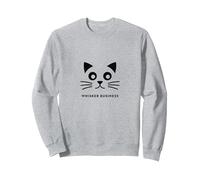 Animale Domestico felino con Logo Whisker Business Felpa, Unisex per Adulti, Grigio Melange, L