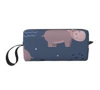 Animale ippopotamo, Borsa per il trucco Borsa per cosmetici Borsa da toilette da viaggio portatile Borsa per trucco Organizer