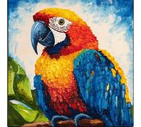 Animale Kit A Gancio Per Adulti Pappagallo Colorato Kit Fai Da Te Per Uncinetto,Ricamo Federa,Lavoro A Maglia,Regalo Per Adulti/Principianti 17x17in