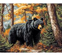 Animale Kit All'Uncinetto Orso Della Foresta Kit Per Lavori All'Uncinetto E Ricamo，Kits Per Tappeti Classici Con Uncinetto Per Adulti，Set Di Artigianato 3D Per Decorazioni Per La Casa，R 21x29in