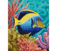 Animale Kit Tappeto Fai Da Te Pesci Marini E Piante Acquatiche Kit Per La Realizzazione Di Tappeti Con Gancio Fai Da Te Per Principianti，Arazzo All'Uncinetto Non Finito，Ricamo，Tappet 60x90cm