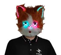 Animale LED Light Up Full Face Peluche Animale Festa di Halloween Cosplay Costume Per Le Donne Uomini Regali Led Glowing Halloween