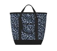 Animale leopardo azzurro chiaro,Borsa porta pranzo grande capacità isolata per donne e uomini, lavoro, picnic, viaggi