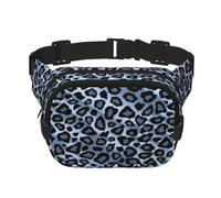 Animale leopardo azzurro chiaro, Marsupio quadrato a doppio strato, borsa da viaggio, marsupio casual