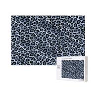 Animale leopardo azzurro chiaro,Puzzle in legno da 300 pezzi per famiglie, per adulti e adolescenti, decorazioni per la casa