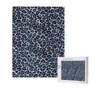 Animale leopardo azzurro chiaro,Puzzle in legno da 500 pezzi per adulti e adolescenti