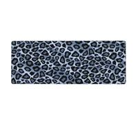 Animale leopardo azzurro chiaro,Tappetino per mouse grande, da scrivania, per tastiera e computer, con base in gomma antiscivolo, 30 x 80 cm