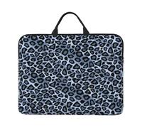 Animale leopardo azzurro, Custodia per laptop da 14 pollici, borsa per notebook, custodia per laptop, valigetta con maniglia