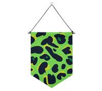 Animale leopardo pelliccia stampa prato verde nero appeso banner con asta telescopica banner stanza banner partito e decorazioni per Festival & giorno speciale