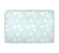 Animale marino, blu pastello, fasciatoio, morbido, assorbente, fodera per cuscino delicata sulla pelle per bambini piccoli, 132 cm L x 86 cm L