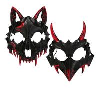 Animale Maschera Scheletro Halloween, 2 Pezzi Maschera di Halloween, Mascheras Scheletro Lupo, Horror Maschera di Animale Orrore Maschera Mezza Maschera per Carnevale Cosplay per Adulti