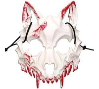 Animale Maschera Scheletro Halloween,Regerly1 pezzo aschera scheletrica per Halloween maschera per il viso lupo maschera per gli occhi di lupo mannaro mezza maschera ossea per Carnevale Abito Fantasia