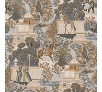 Esotico Animale Palazzo Carta da Parati 13761 Orange Blu Floreale Botanico Fogli