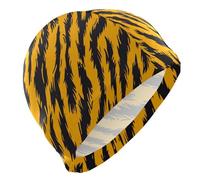 Animale Pelle Leopardo Giallo Nero donne cuffie da nuoto per adulti Capelli corti impermeabile nuoto donne adulto Protezione dei capelli e riduzione della resistenza gorras para nadar de mujer