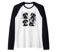 Animale Photobooth Bassotto Wiener Doxie Salsiccia Cane Weenie Maglia con Maniche Raglan