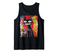 Animale Pop Art Design Con Un Gatto Su Di Esso Graffiti Uomo Canotta