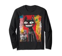 Animale Pop Art Design Con Un Gatto Su Di Esso Graffiti Uomo Maglia a Manica