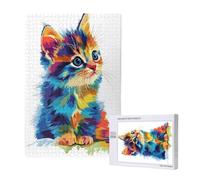 Animale Puzzle 1000 Pezzi, Gatto Puzzle Adatto ad Adulti e Principianti, Giochi Divertenti/Sfidanti/Impossible, DIY Hobby Creativi per Adulti Attività Artigianali, Regali per Uomini/Donne M-1361