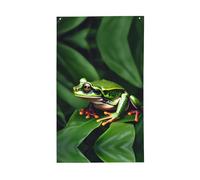 Animale Rana Foglia Verde Foglie Stampa Bandiera Decorativa Tutte Le Stagioni Stampa Modello Unilaterale Interno Esterno Display Trasparente