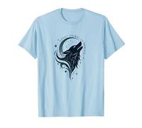 Animale Therian Spirit all'Interno: Lupo Mistico ululato Maglietta, Uomo, Celeste, L