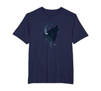Animale Therian Spirit all'Interno: Lupo Mistico ululato Maglietta, Uomo Taglie Grandi, Navy, 4X Tall