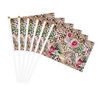 Animale Tigre Stampa Leopardo Rosa Fiore Stampa Leggero Palmare Bandiera Bifacciale Bandiere Partito Parata Home Decor Celebrazioni