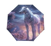 Animale Zebra Delle Nevi Cartone Animato Ombrello Pieghevole Automatico Ombrelli Antivento Protezione UV da Viaggio per Bambini Ragazzi Ragazze